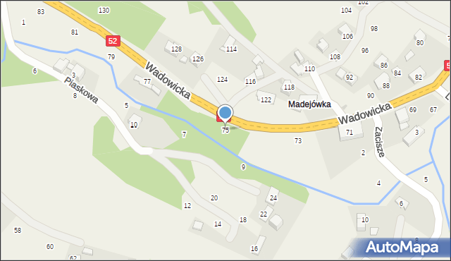 Izdebnik, Wadowicka, 75, mapa Izdebnik