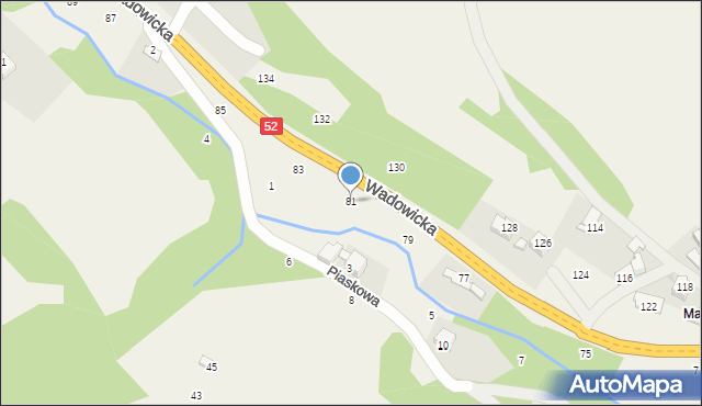 Izdebnik, Wadowicka, 81, mapa Izdebnik