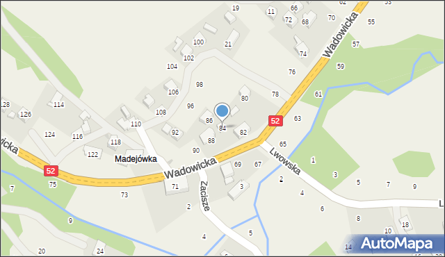 Izdebnik, Wadowicka, 84, mapa Izdebnik