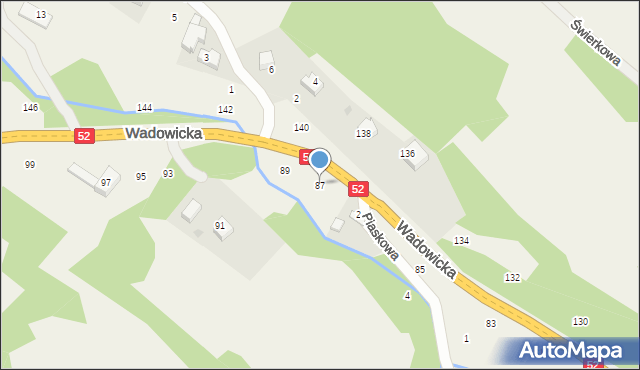 Izdebnik, Wadowicka, 87, mapa Izdebnik