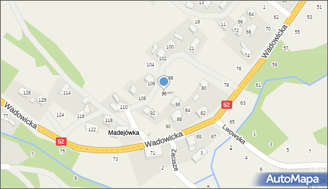 Izdebnik, Wadowicka, 96, mapa Izdebnik