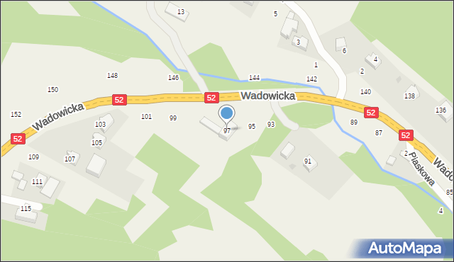 Izdebnik, Wadowicka, 97, mapa Izdebnik