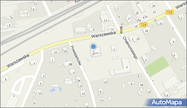 Jaktorów, Warszawska, 12, mapa Jaktorów