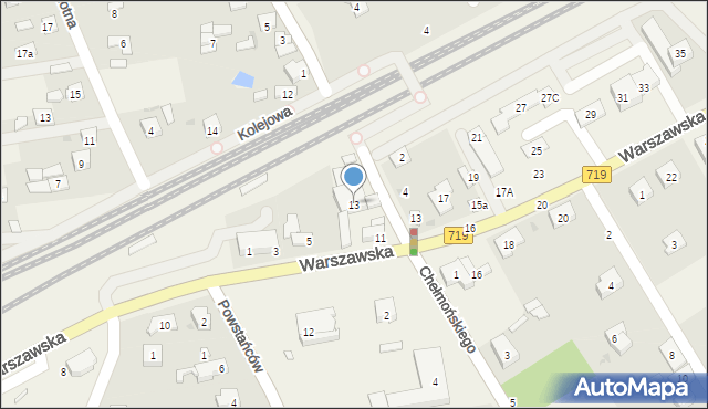 Jaktorów, Warszawska, 13, mapa Jaktorów