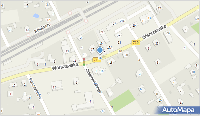 Jaktorów, Warszawska, 16, mapa Jaktorów