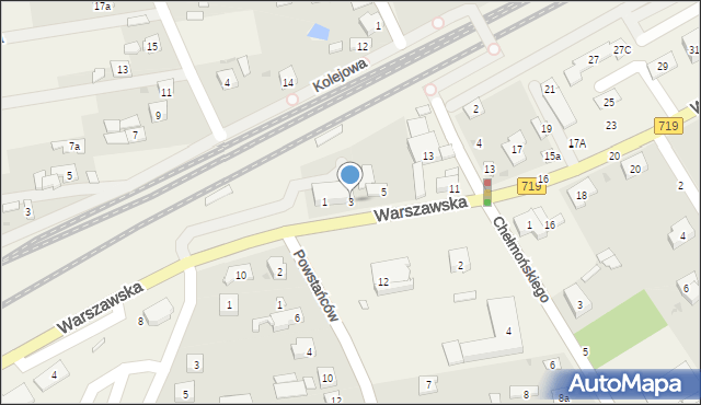 Jaktorów, Warszawska, 3, mapa Jaktorów