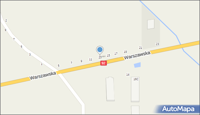 Janów, Warszawska, 13, mapa Janów