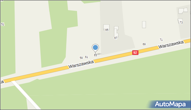 Janów, Warszawska, 63, mapa Janów