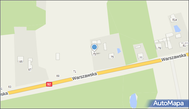 Janów, Warszawska, 73, mapa Janów