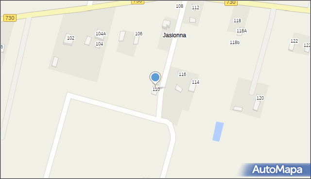 Jasieniec, Warecka, 110, mapa Jasieniec