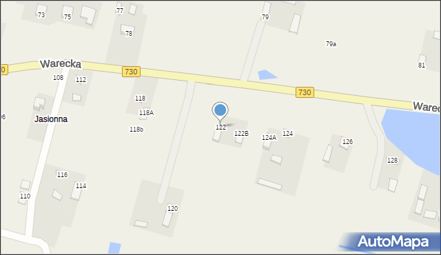 Jasieniec, Warecka, 122, mapa Jasieniec