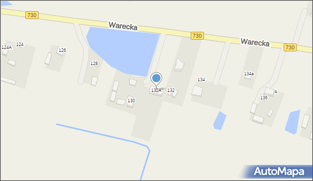 Jasieniec, Warecka, 132A, mapa Jasieniec