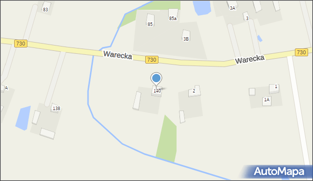 Jasieniec, Warecka, 140, mapa Jasieniec