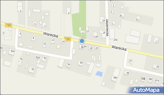 Jasieniec, Warecka, 16, mapa Jasieniec