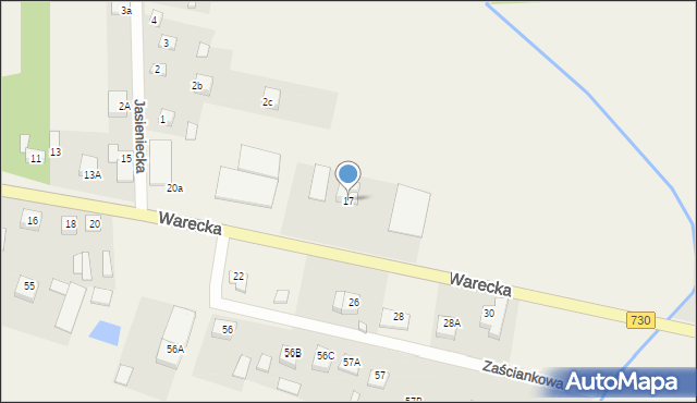 Jasieniec, Warecka, 17, mapa Jasieniec