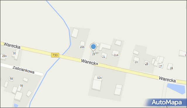 Jasieniec, Warecka, 19, mapa Jasieniec