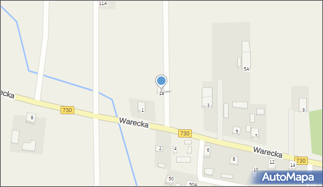 Jasieniec, Warecka, 1a, mapa Jasieniec