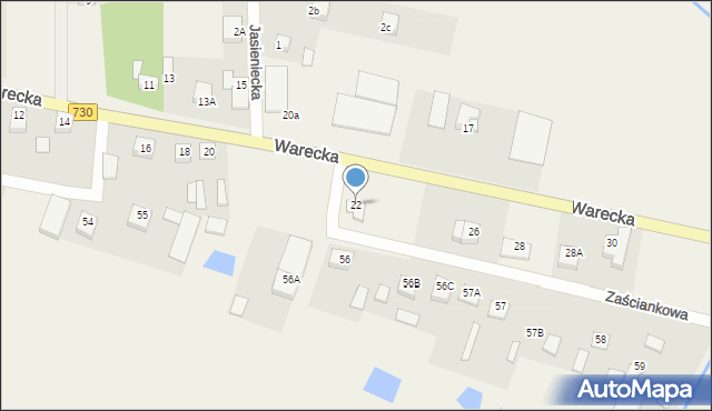 Jasieniec, Warecka, 22, mapa Jasieniec