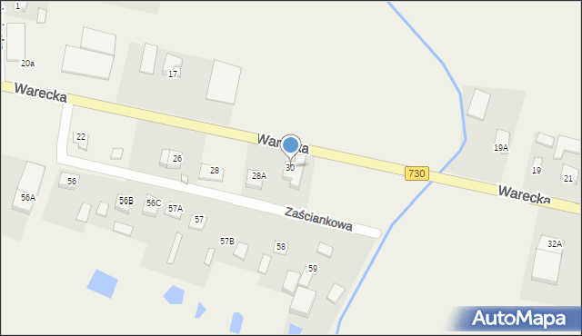 Jasieniec, Warecka, 30, mapa Jasieniec