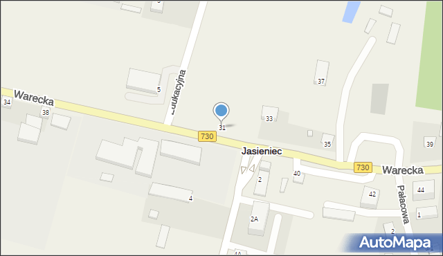 Jasieniec, Warecka, 31, mapa Jasieniec