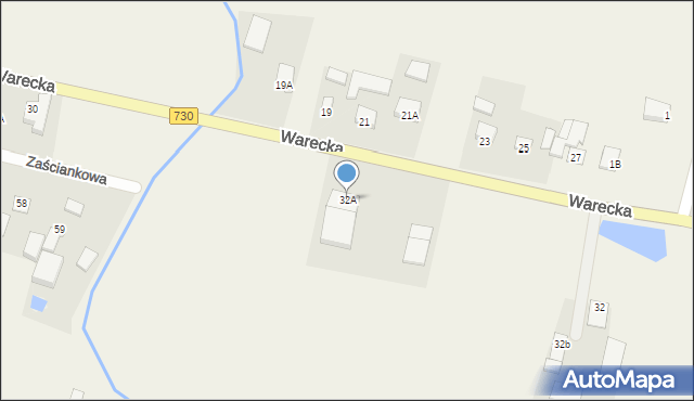 Jasieniec, Warecka, 32A, mapa Jasieniec