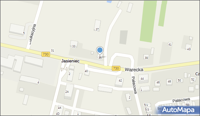 Jasieniec, Warecka, 35, mapa Jasieniec