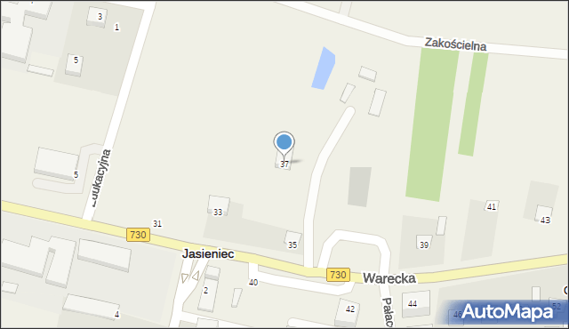 Jasieniec, Warecka, 37, mapa Jasieniec