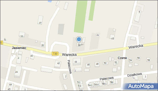 Jasieniec, Warecka, 39, mapa Jasieniec