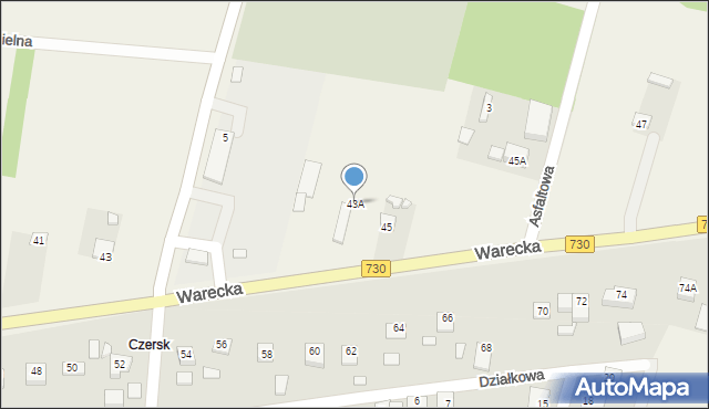 Jasieniec, Warecka, 43A, mapa Jasieniec