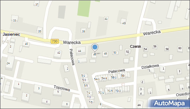 Jasieniec, Warecka, 46, mapa Jasieniec