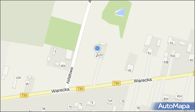 Jasieniec, Warecka, 47, mapa Jasieniec