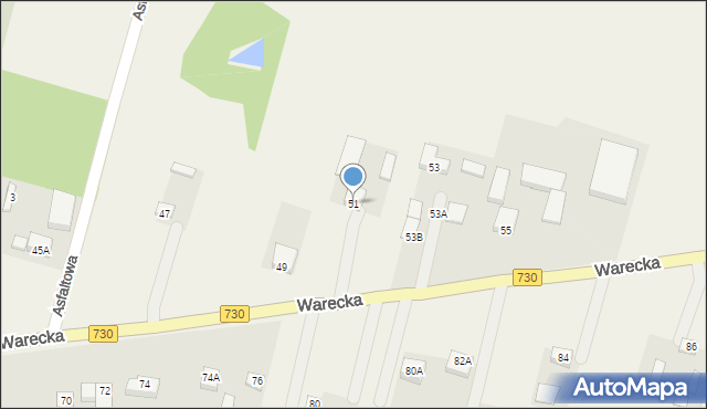 Jasieniec, Warecka, 51, mapa Jasieniec