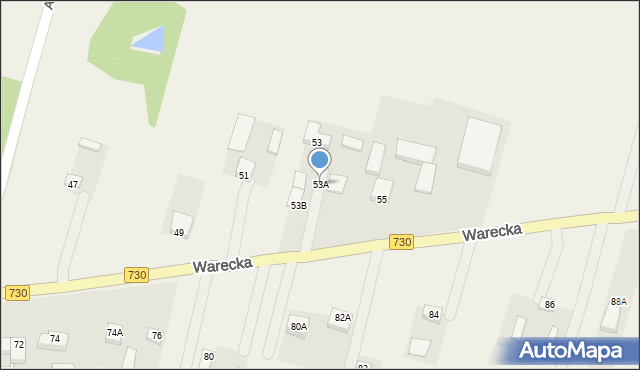 Jasieniec, Warecka, 53A, mapa Jasieniec