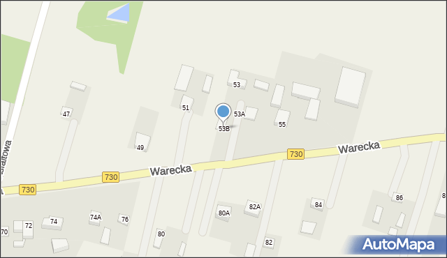 Jasieniec, Warecka, 53B, mapa Jasieniec