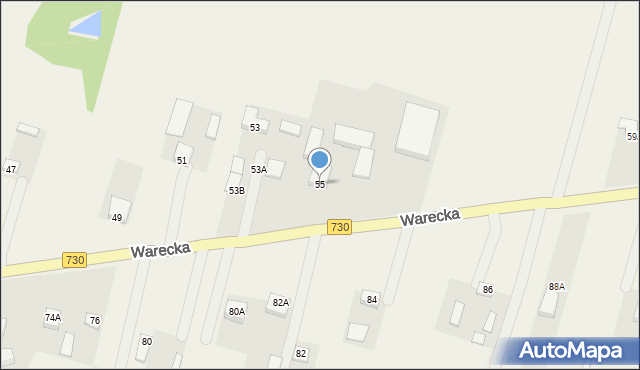 Jasieniec, Warecka, 55, mapa Jasieniec
