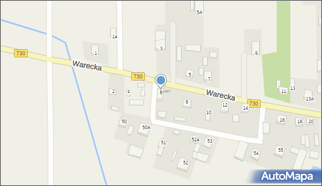 Jasieniec, Warecka, 6, mapa Jasieniec