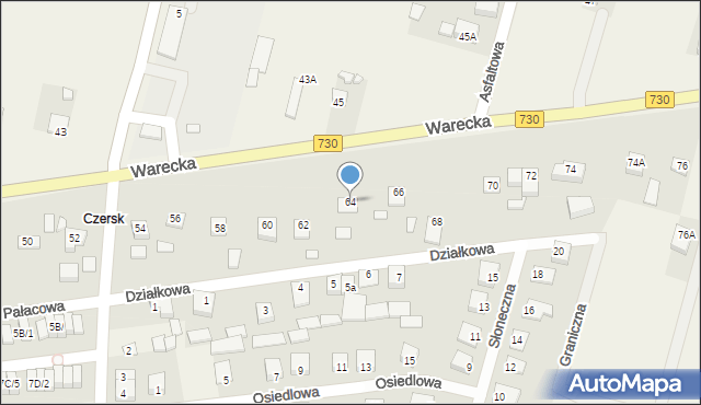 Jasieniec, Warecka, 64, mapa Jasieniec