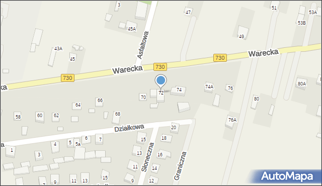 Jasieniec, Warecka, 72, mapa Jasieniec