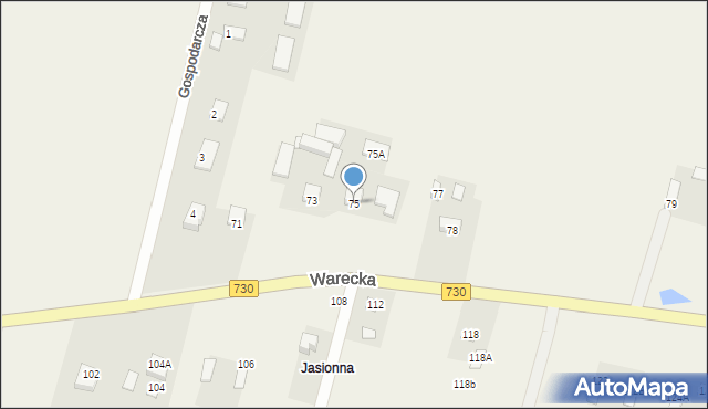 Jasieniec, Warecka, 75, mapa Jasieniec