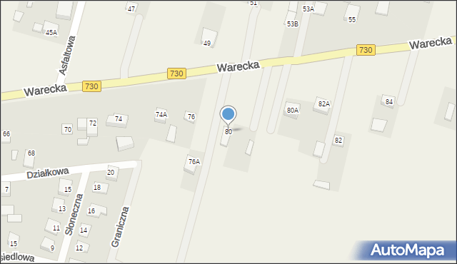 Jasieniec, Warecka, 80, mapa Jasieniec