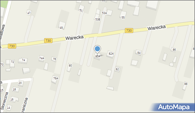 Jasieniec, Warecka, 80A, mapa Jasieniec