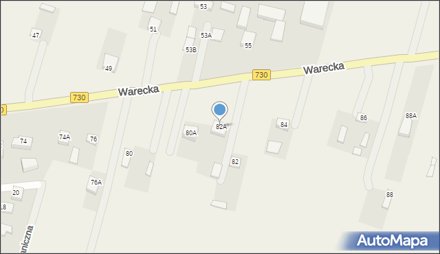 Jasieniec, Warecka, 82A, mapa Jasieniec