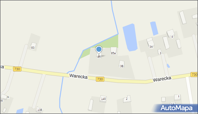 Jasieniec, Warecka, 85, mapa Jasieniec