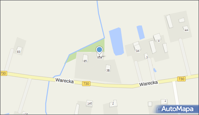 Jasieniec, Warecka, 85a, mapa Jasieniec