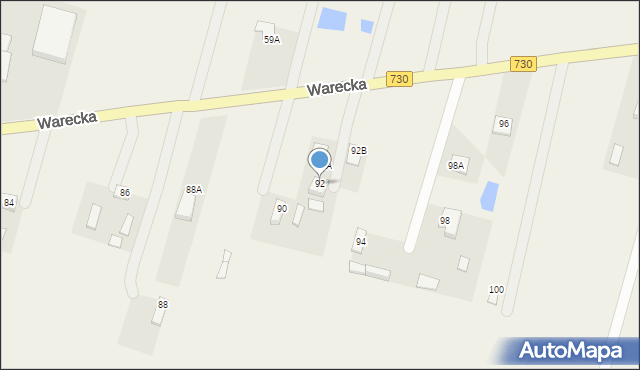 Jasieniec, Warecka, 92, mapa Jasieniec