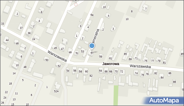 Jaworowa, Warszawska, 57, mapa Jaworowa