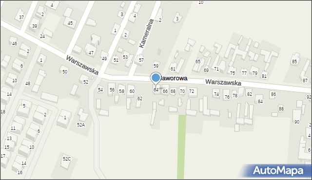 Jaworowa, Warszawska, 64, mapa Jaworowa