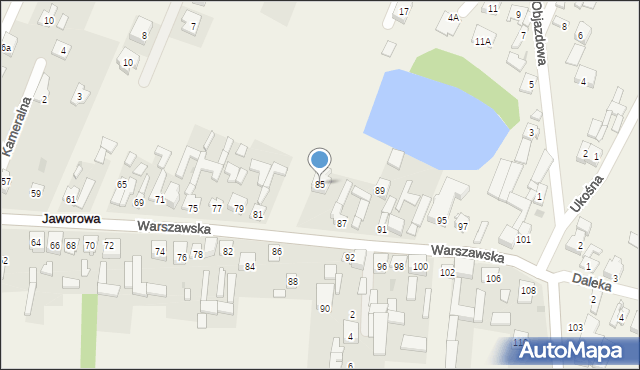 Jaworowa, Warszawska, 85, mapa Jaworowa