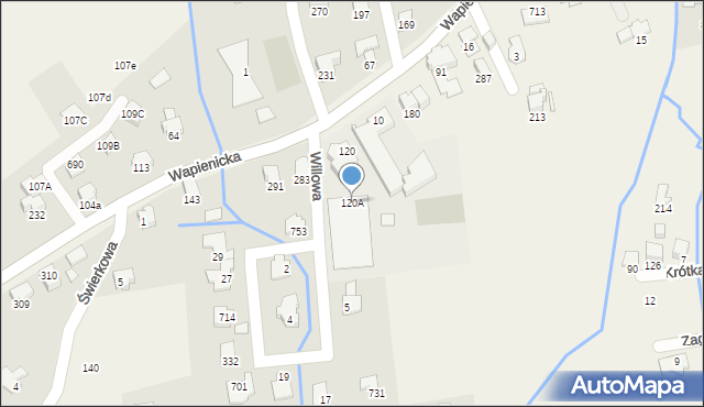 Jaworze, Wapienicka, 120A, mapa Jaworze