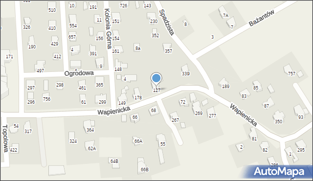 Jaworze, Wapienicka, 127, mapa Jaworze